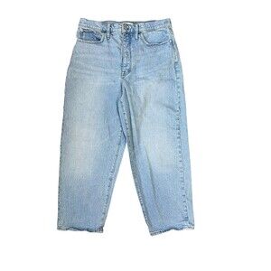 Madewell Balloon Jeans High Rise Crop Light Wash Denim Womens Size 33